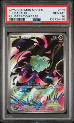 2025 POKEMON MEG EN-MEGA EVOLUTION ILLUSTRATION RARE #133 BULBASAUR PSA 10 - Image 1