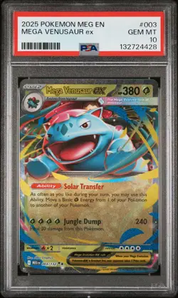 2025 POKEMON MEG EN-MEGA EVOLUTION #003 MEGA VENUSAUR EX PSA 10 - Image 1