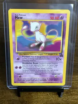 Vintage 1999 Pokemon Mew Black Star Promo Card TCG #8 Rare - Image 1