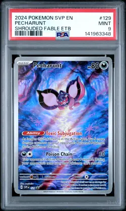 2024 POKEMON SVP EN-SV BLACK STAR PROMO #129 PECHARUNT PSA 9 - Image 1