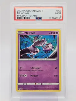 MEWTWO 2022 POKEMON SWSH BRILLIANT STARS RARE MINT 056/172 PSA 9 Q0004 - Image 1