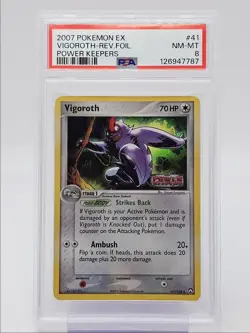 VIGOROTH REV. FOIL 2007 POKEMON EX POWER KEEPERS STAMPED 41/108 PSA 8 Q0004 - Image 1