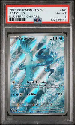 2025 POKEMON JTG EN-JOURNEY TOGETHER ILLUSTRATION RARE #161 ARTICUNO PSA 8 - Image 1