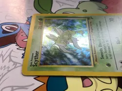 1999 Pokemon TCG Base Set 2 Scyther 17/130 Holo Rare LP/MP Swirl - Image 3