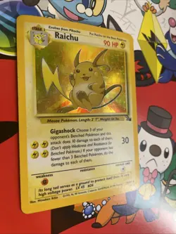 Pokemon Raichu 14/62 WOTC Fossil Unlimited Holo Rare LP / MP Condition - Image 2