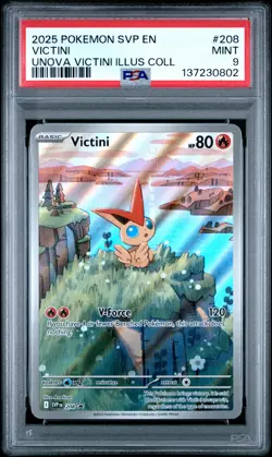 2025 POKEMON SVP PROMO UNOVA VICTINI ILLUSTRATION COLLECTION #208 VICTINI PSA 9 - Image 1