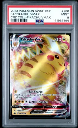 2023 POKEMON SWSH BLACK STAR PROMO #286 FULL ART/PIKACHU VMAX PSA 9 - Image 1