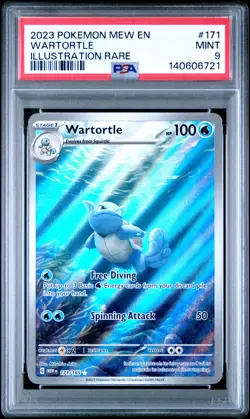 2023 POKEMON MEW EN-151 ILLUSTRATION RARE #171 WARTORTLE PSA 9 - Image 1