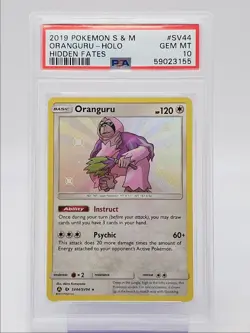 ORANGURU 2019 POKEMON S&M HIDDEN FATES RARE HOLO SV44/SV94 PSA 10 Q0004 - Image 1
