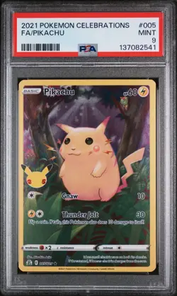 2021 POKEMON CELEBRATIONS #005 FULL ART/PIKACHU PSA 9 - Image 1