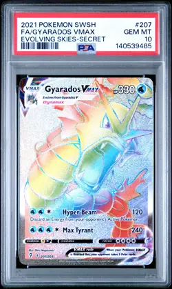 2021 POKEMON SWORD & SHIELD EVOLVING SKIES SECRET FULL ART/GYARADOS VMAX PSA 10 - Image 1