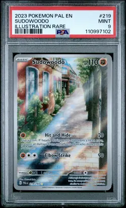 2023 POKEMON PAL EN-PALDEA EVOLVED ILLUSTRATION RARE #219 SUDOWOODO PSA 9 - Image 1