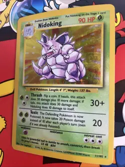 Pokemon TCG Nidoking Base Set Unlimited Holo 11/102 WOTC VTG 1999 MP - Image 3
