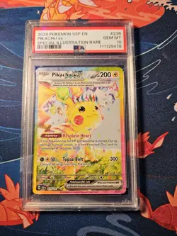 Pokemon Pikachu ex Surging Sparks Special Illustration Rare #238 PSA 10 Gem Mint - Image 1