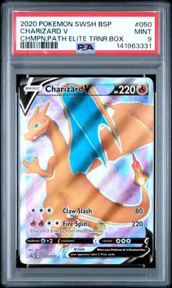 2020 POKEMON SWSH BLACK STAR PROMO #050 CHARIZARD V PSA 9 - Image 1