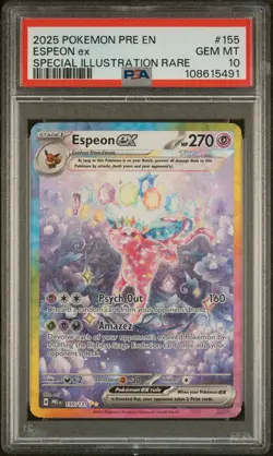 2025 POKEMON PRISMATIC EVOLUTIONS SPECIAL ILLUSTRATION RARE ESPEON EX PSA 10 - Image 1
