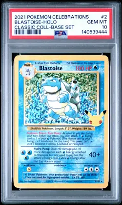 2021 POKEMON CELEBRATIONS CLASSIC COLLECTION #2 BLASTOISE-HOLO PSA 10 - Image 1