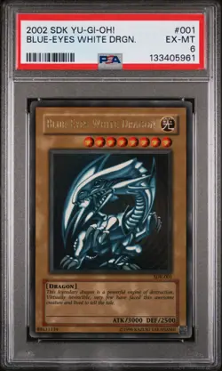 2002 YU-GI-OH! STARTER DECK: KAIBA #001 BLUE-EYES WHITE DRAGON PSA 6 - Image 1