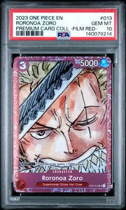 2023 ONE PIECE PREMIUM CARD COLLECTION ONE PIECE FILM RED RORONOA ZORO PSA 10 - Image 1