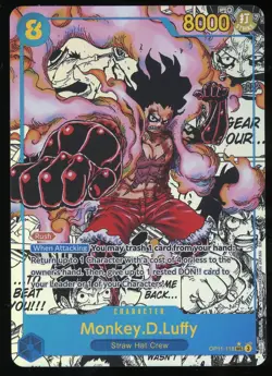One Piece CCG Monkey D Luffy Manga OP11-118 Fist of Divine Speed MINT - Image 1