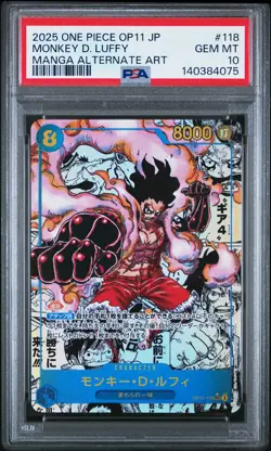 2025 ONE PIECE JPN A FIST OF DIVINE SPEED MANGA ALT ART MONKEY D. LUFFY PSA 10 - Image 1