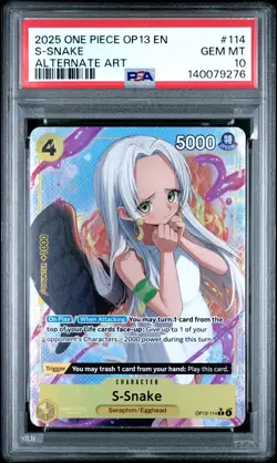 2025 ONE PIECE OP13-CARRYING ON HIS WILL ALTERNATE ART #114 S-SNAKE PSA 10 - Image 1
