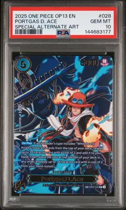 2025 ONE PIECE CARRYING ON HIS WILL SPECIAL ALT ART #028 PORTGAS D. ACE PSA 10 - Image 1