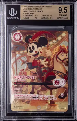 2025 DISNEY LORCANA FABLED ICONIC #242 MICKEY MOUSE BRAVE LITTLE PRINCE BGS 9.5 - Image 1