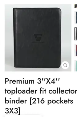 Gemloader Premium Toploader Card Binder 3x4" 216 Pocket New Unopened Black - Image 4