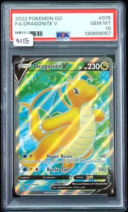 2022 Dragonite V #076 Pokemon GO PSA 10 Pokemon Card - Image 1