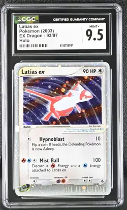 CGC 9.5 MINT+ Latias ex 2003 EX Dragon 93/97 Holo Pokemon Card - Image 1