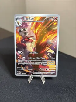 Pokemon Destined Rivals EX Blaziken 192/182 NM Full Art illustration Rare Card - Image 1