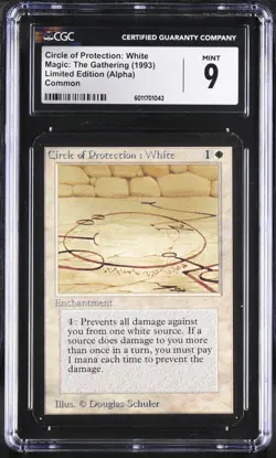 1993 MAGIC THE GATHERING ALPHA Circle of Protection: White CGC 9 - Image 1