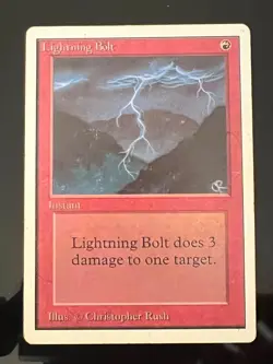 Magic the Gathering MTG Unlimited Lightning Bolt MP (Beta Bob) - Image 1