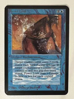 Magic the Gathering MTG Alpha Power Leak NM- (Beta Bob) - Image 1