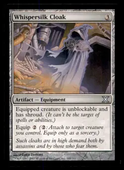 MTG Whispersilk Cloak LP Light Play Tenth Edition [3441] - Image 1