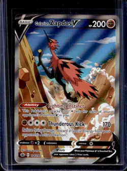 2021 Pokemon SWSH Chilling Reign Galarian Zapdos V #174/198 - Image 1