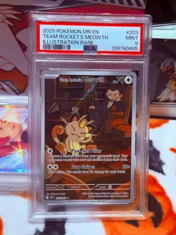 2025 Pokemon 203/182 Team Rocket's Meowth - Graded Card (PSA 9) - Image 4