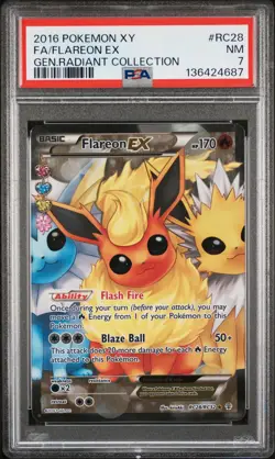 2016 POKEMON XY GENERATIONS RADIANT COLLECTION FULL ART/FLAREON EX PSA 7 - Image 1