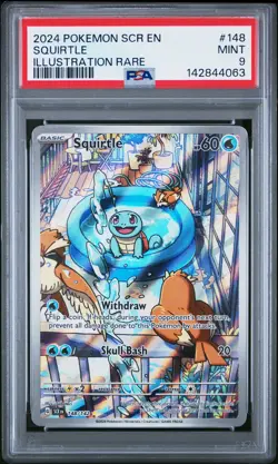 2024 POKEMON SCR EN-STELLAR CROWN ILLUSTRATION RARE #148 SQUIRTLE PSA 9 - Image 1