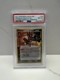 2021 POKEMON SWSH BLACK STAR PROMO #144 GRENINJA-GOLD STAR PSA 8 - Image 1