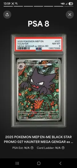 Haunter #027 2025 Pokemon Black Star Promo PSA 8 NM-MT - Image 4