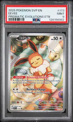 2025 POKEMON SVP EN-SV BLACK STAR PROMO #173 EEVEE PSA 9 - Image 1