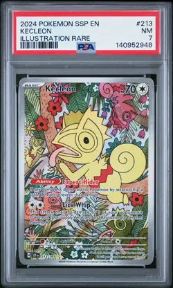 2024 POKEMON SSP EN-SURGING SPARKS ILLUSTRATION RARE #213 KECLEON PSA 7 - Image 1