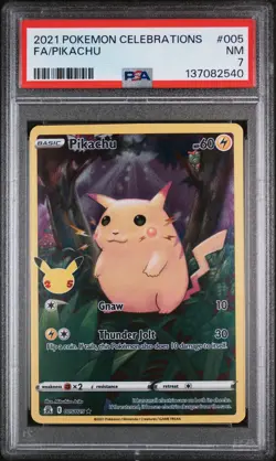 2021 POKEMON CELEBRATIONS #005 FULL ART/PIKACHU PSA 7 - Image 1