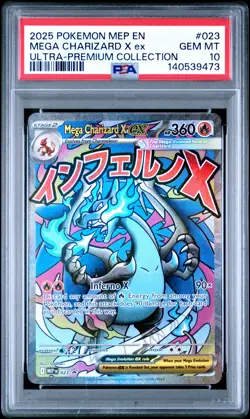 2025 POKEMON MEP EN-ME BLACK STAR PROMO #023 MEGA CHARIZARD X EX PSA 10 - Image 1