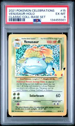 2021 POKEMON CELEBRATIONS CLASSIC COLLECTION #15 VENUSAUR-HOLO PSA 6 - Image 1