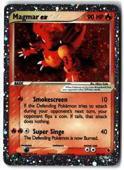 Magmar ex 100/109 🌀 DOUBLE Swirl 🌀Holo EX Ruby & Sapphire 2003 Pokemon NM/LP - Image 1