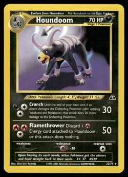 Pokemon Tcg Houndoom #23 Pokemon Neo Discovery LP - Image 1