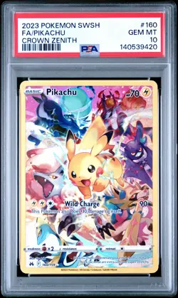 2023 POKEMON SWORD & SHIELD CROWN ZENITH #160 FULL ART/PIKACHU PSA 10 - Image 1